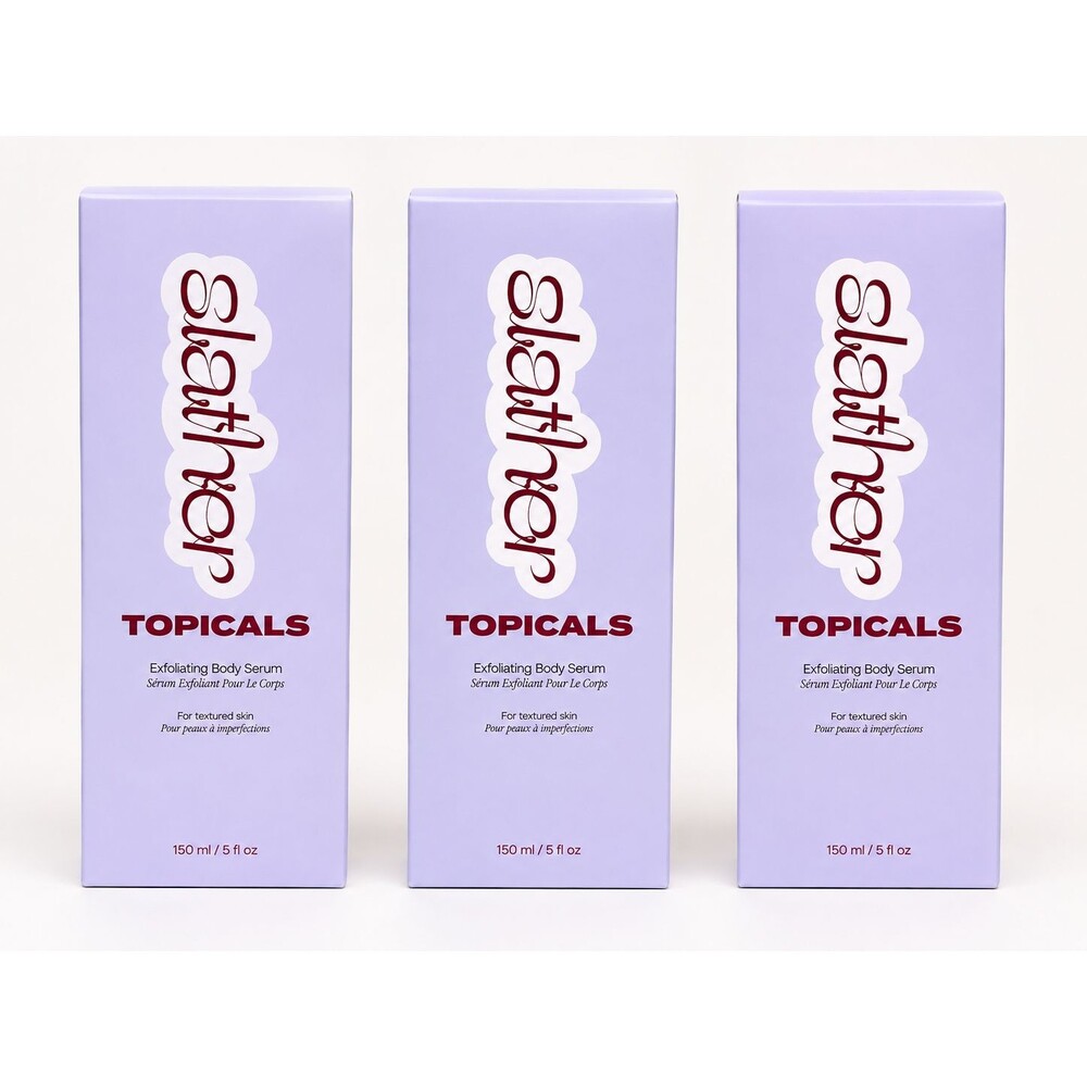 Topicals Slather Exfoliating Body Serum 5oz 150ml 3 Pack NEW IN BOX